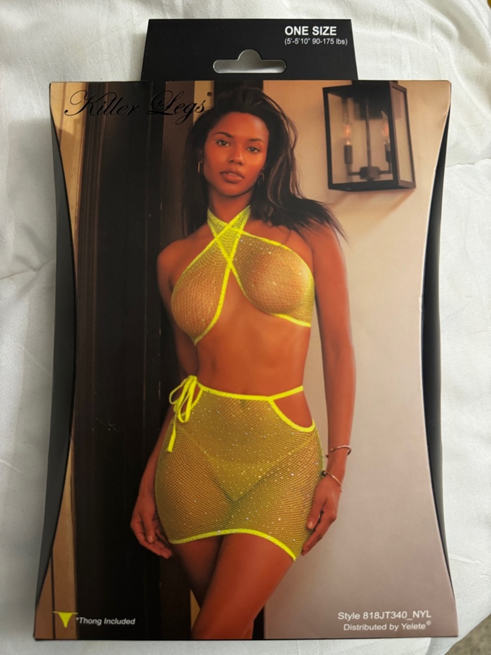 Mesh Halter Lingerie Set- One Size